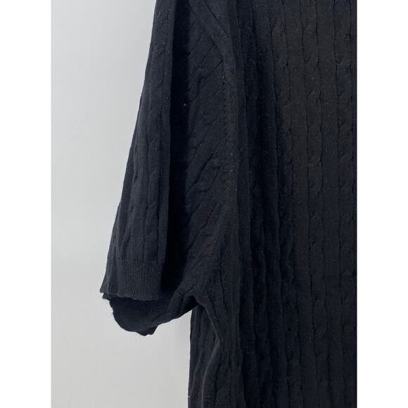 LANDMUSEUM Men's Black Cable Knit Crewneck Short Sleeve Shirt SZ L - Picture 5 of 10